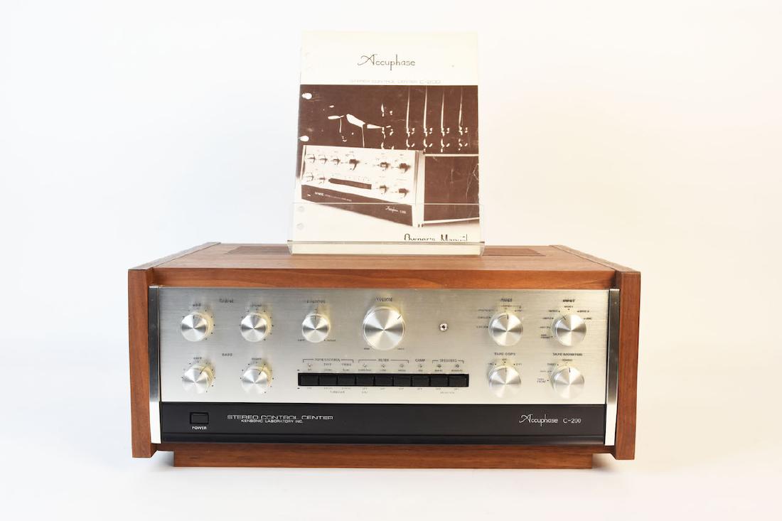 TEAC Accuphase C-200 Stereo Control Center: TEAC Accuphase C-200 stereo control center from Kensonic Laboratory Inc. with original case and manual. This vintage system control center is in good working condition with minor wear from age and use