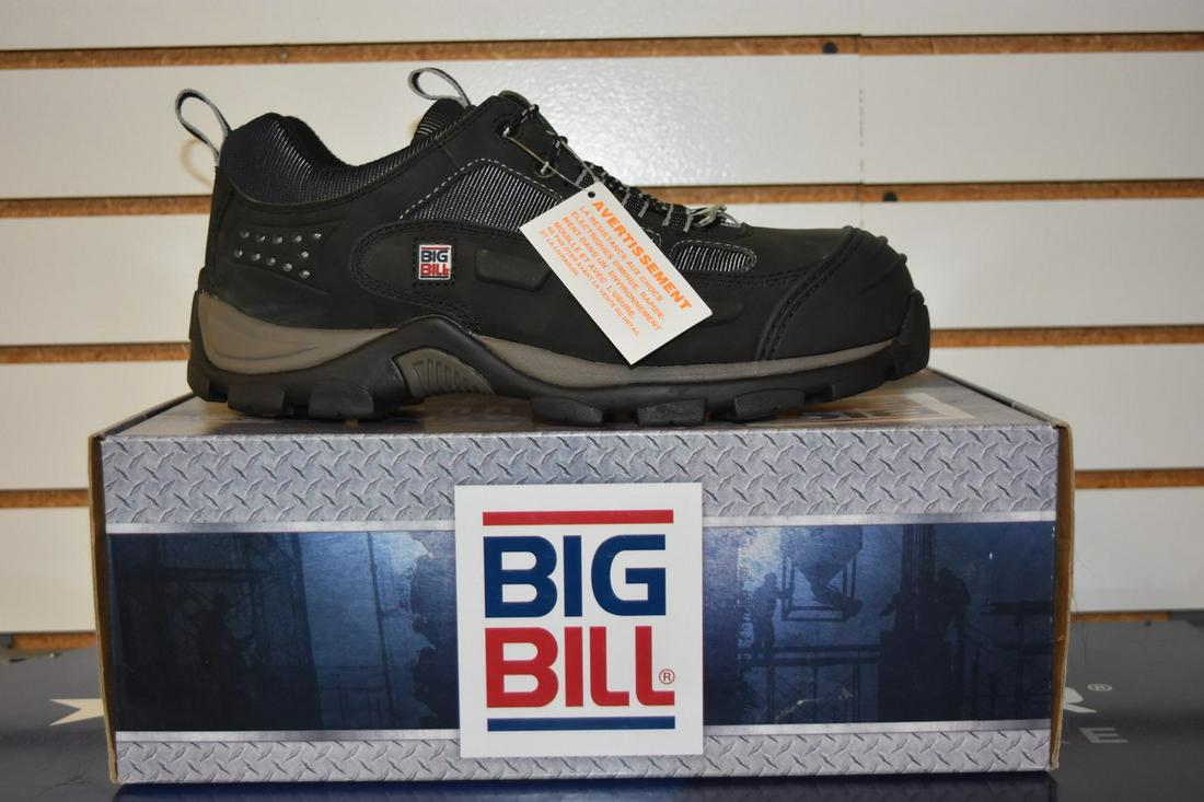 Men's Big Bill Metal Free Sneaker - 9.5: NEW in box, men's Big Bill Metal Free Sneaker in black Nubuck leather. Super light, flexible cushioning, memory foam. US size 9.5. Contact our recommended 3rd party "for profit" shipper Pak Mail at (2