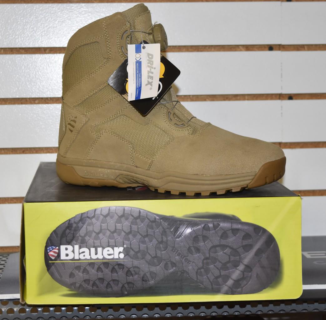 Men's Blauer 6" Clash LT Boots Coyote Tan - 10: NEW in box, men's Blauer 6" Clash LT boots in Coyote Tan. Genuine suede, integrated BOA lacing system with braided stainless steel lace, hybrid traction outsole, Dri-lex moisture management. US size 1