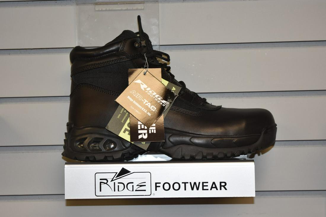 Men's Ridge Mid Zipper Steel Toe Boots - 10: NEW in box, men's Ridge Mid Zipper Steel Toe black leather boots. US size 10. Contact our recommended 3rd party "for profit" shipper Pak Mail at (260) 637-4809 or contact@pakmailfw.com for shipping qu