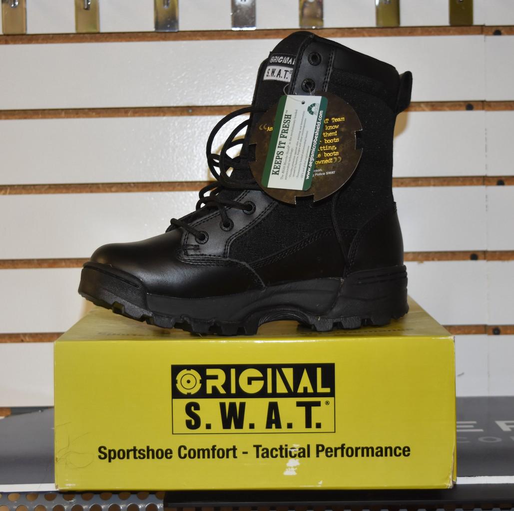 Original S.W.A.T. Classic 9" Black Boots, 8: NEW in box, Original SWAT tactical performance women's Classic 9" lace up black boots in black. US size 8. Contact our recommended 3rd party "for profit" shipper Pak Mail at (260) 637-4809 or contact@