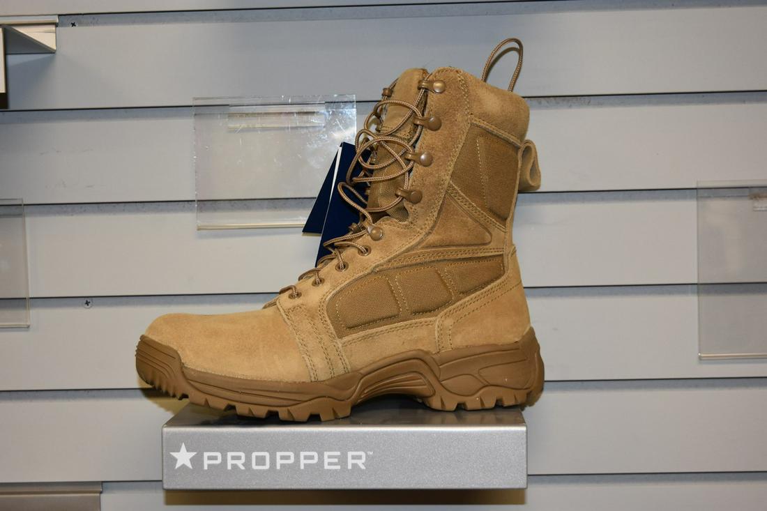 Men's Propper Waterproof Boots Series 200, 10.5M: NEW in box, men's Propper Waterproof Boots, Series 200 in the Coyote tan, style F5412. US size 10.5M. Contact our recommended 3rd party "for profit" shipper Pak Mail at (260) 637-4809 or contact@pakma