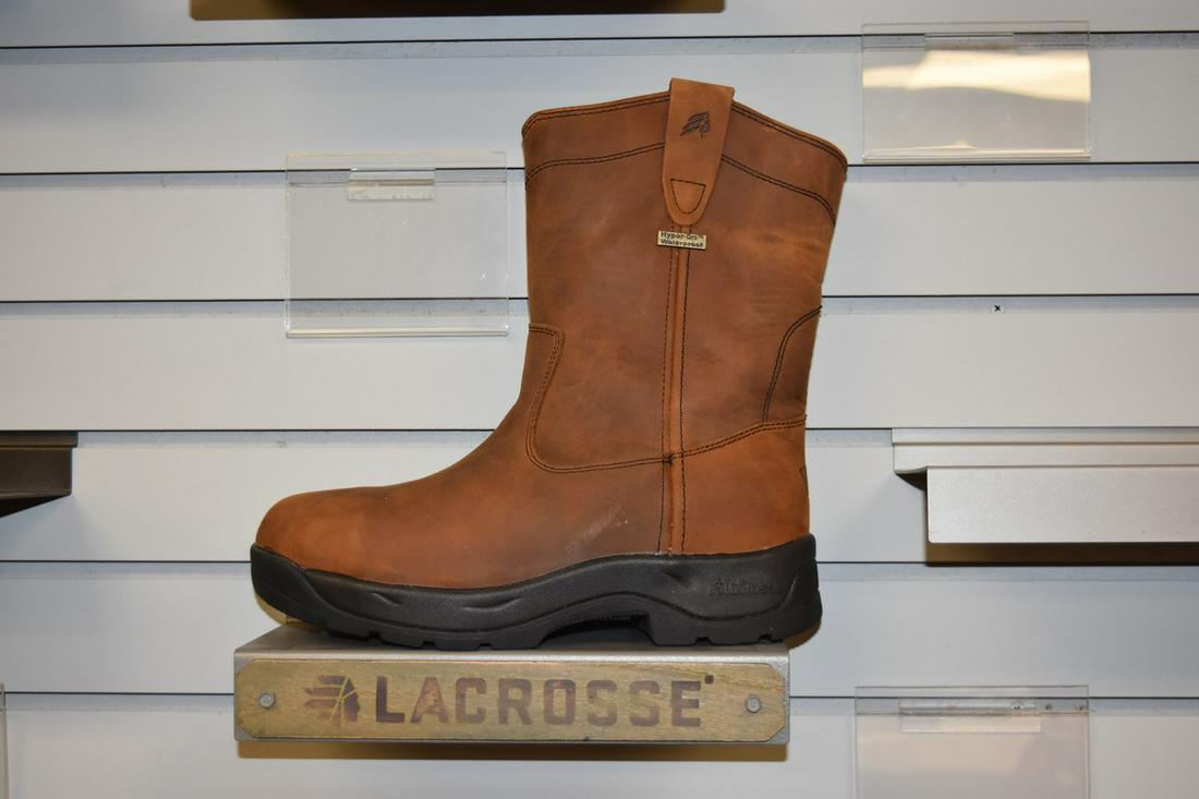 Men's Lacrosse QC Wellington HD Boots, 10M: NEW in box, men's Lacrosse QC Wellington HD 11" brown waterproof boots with leather uppers and safety toe, style 670030. US size 10M. Contact our recommended 3rd party "for profit" shipper Pak Mail at