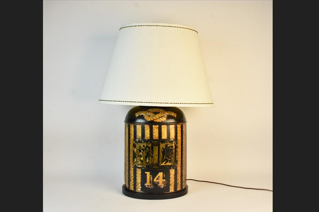19th Century Tole Tea Canister Lamp (1 of 10)