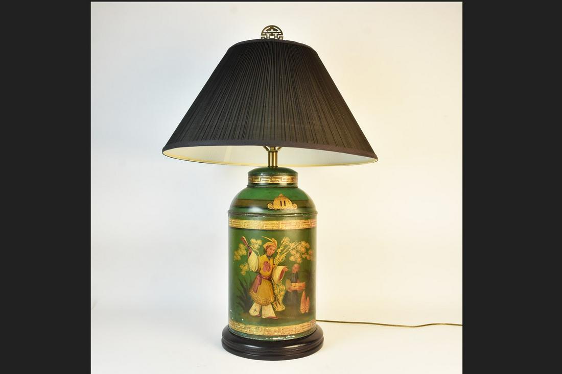 19th Century Tole Tea Canister Lamp (1 of 12)