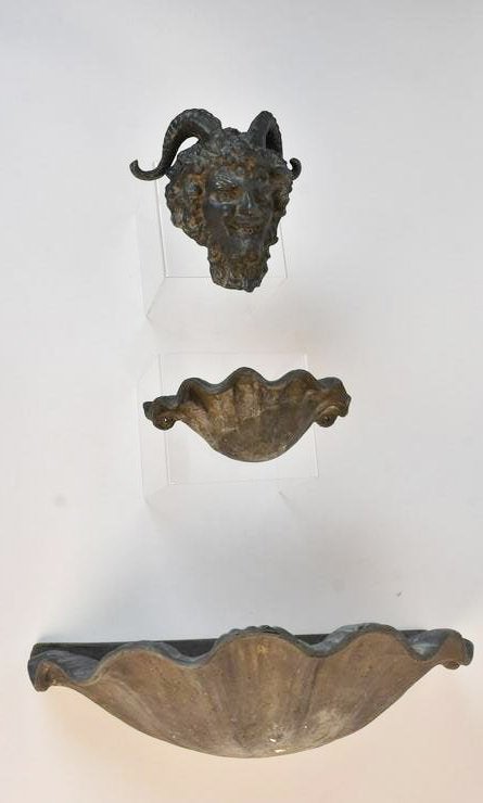 Bronze Satyr Tiered Wall Fountain (1 of 11)