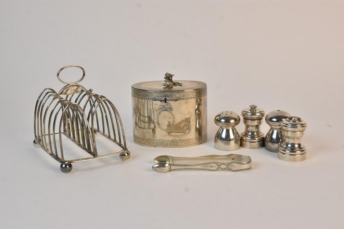 Sterling Silver Tea Box & Other Tableware, 21.1ozt (1 of 20)