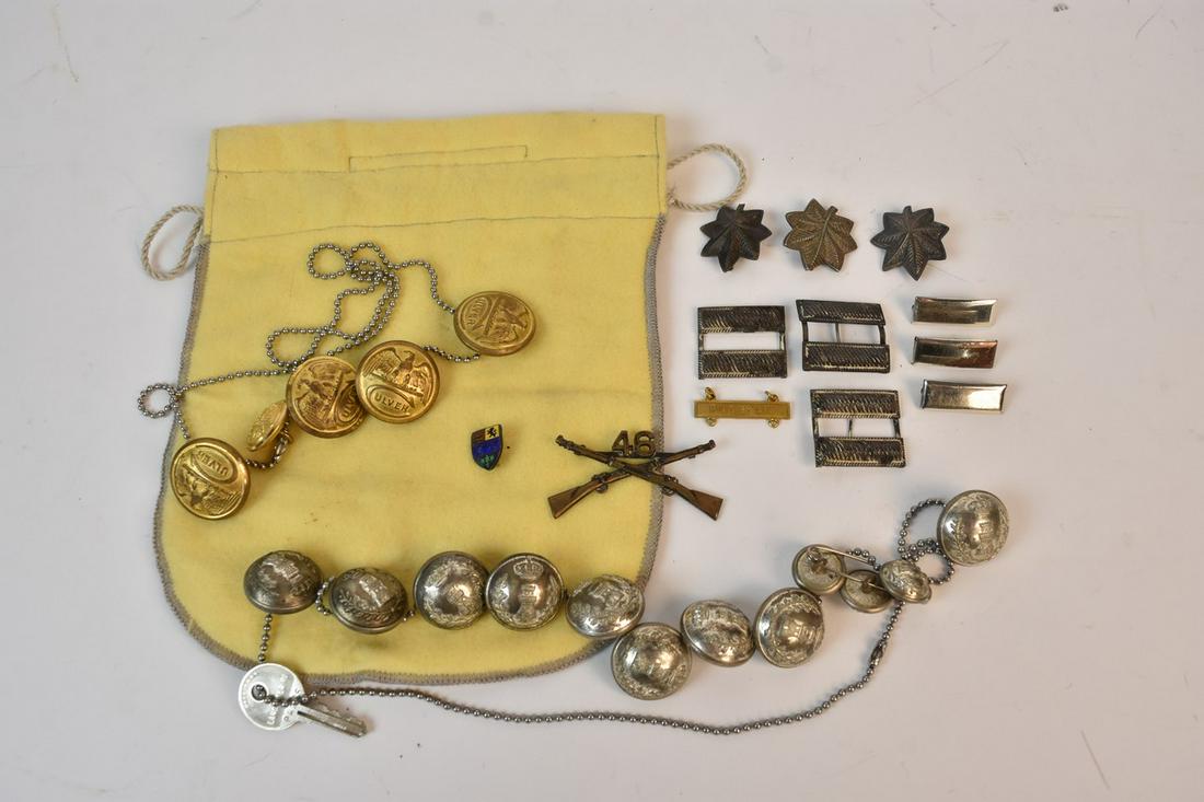 WWI & WWII Era Pins & Buttons Incl. Sterling 1.35 ozt (1 of 11)