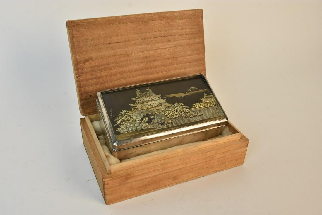 Japanese Sterling and Black Lacquer Trinket Box (1 of 9)