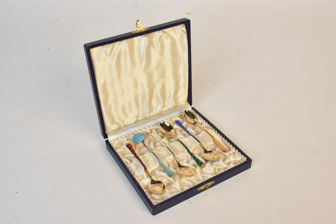 (6) ELA Denmark Enamel Sterling Spoons (1 of 5)
