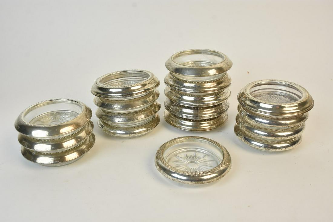 (17) Sterling Silver and Glass Coasters (1 of 10)