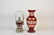 Cranberry Pickle Castor & Crystal Vase