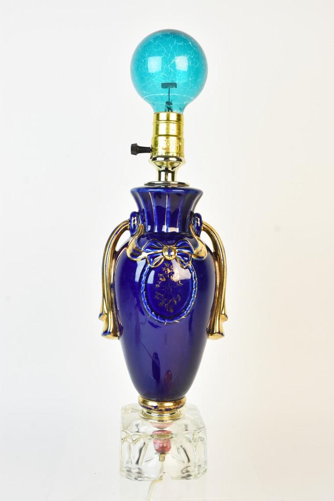 French Painted Glass Vase Flicker Lamp (1 of 12)