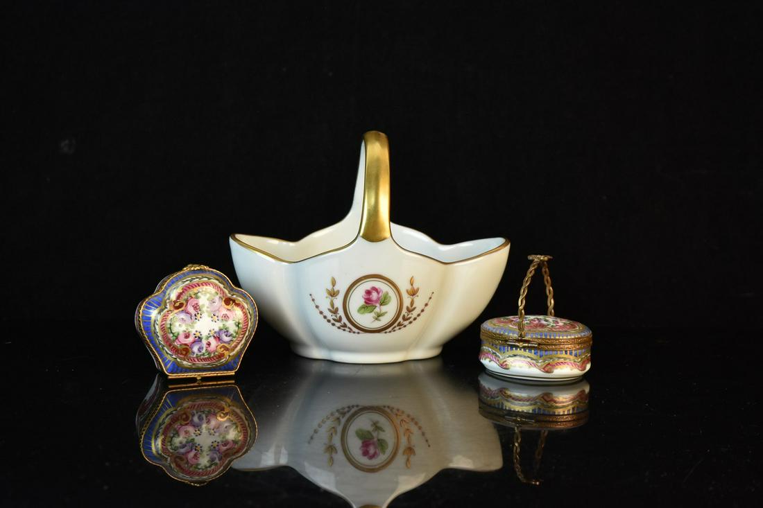 Limoges Porcelain Basket and Boxes (1 of 18)