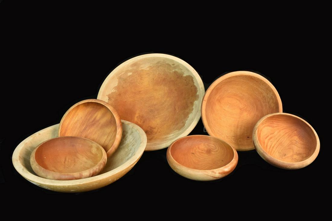 Vintage Primitive Wooden Bowls Incl. Munising (1 of 11)