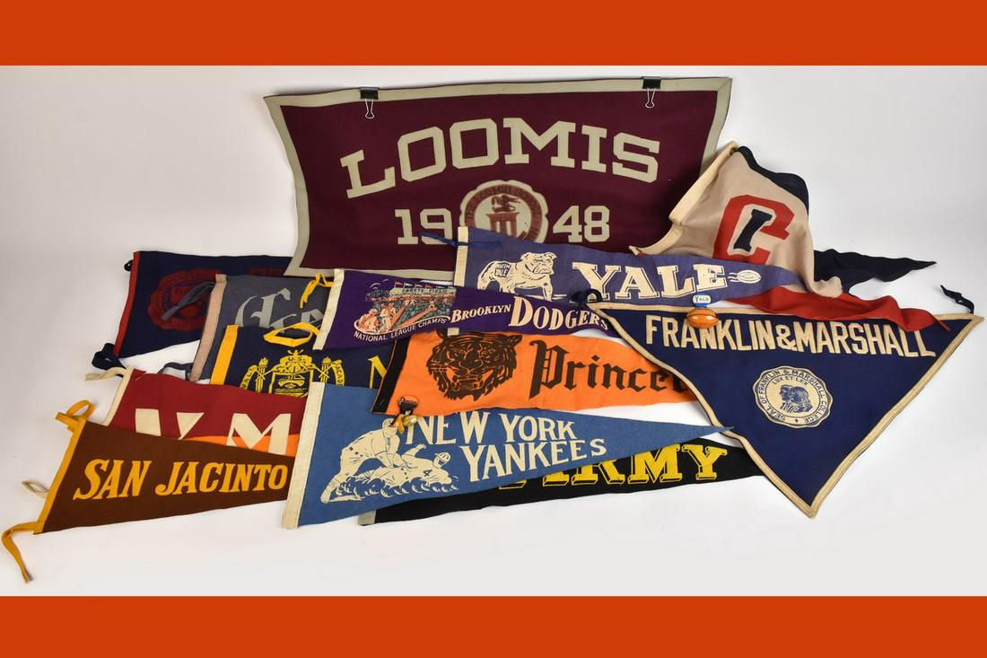 (13) Vintage Pennants Incl. College & Baseball (1 of 20)