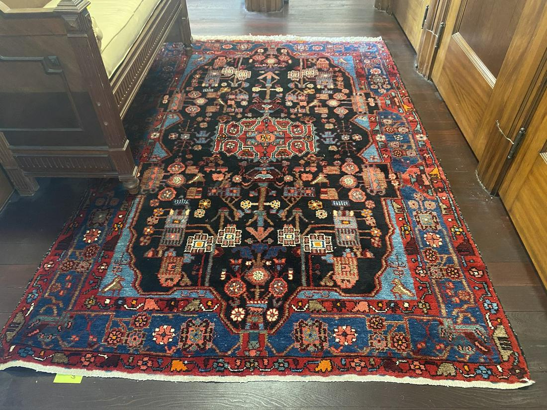 Persian Hamadan Area Rug, Hand Knotted 5 (1 of 6)