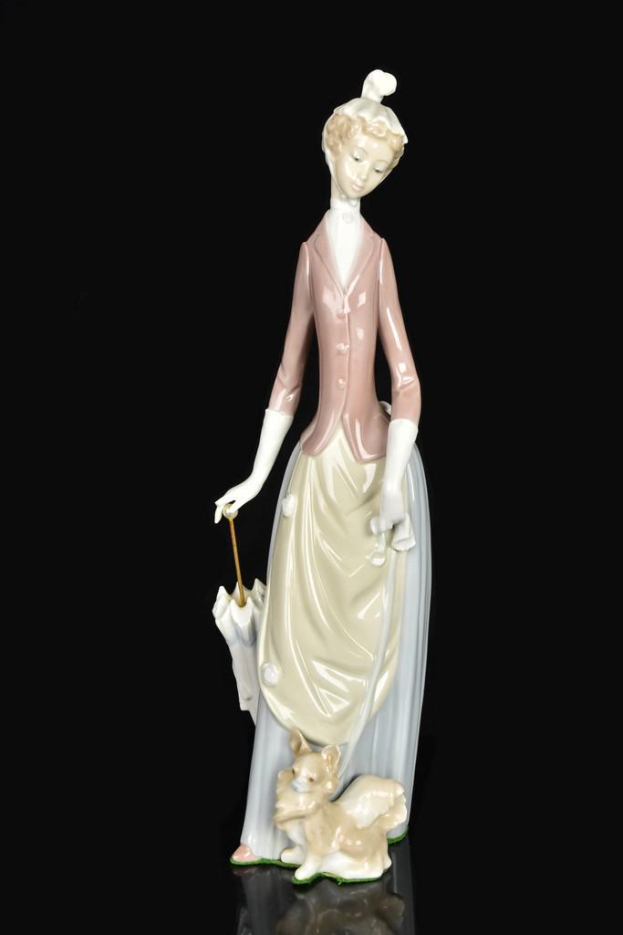 LLadro Lady with Umbrella & Dog Figurine (1 of 7)
