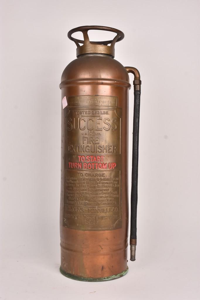 Vintage "Success" Copper & Brass Fire Extinguisher (1 of 9)