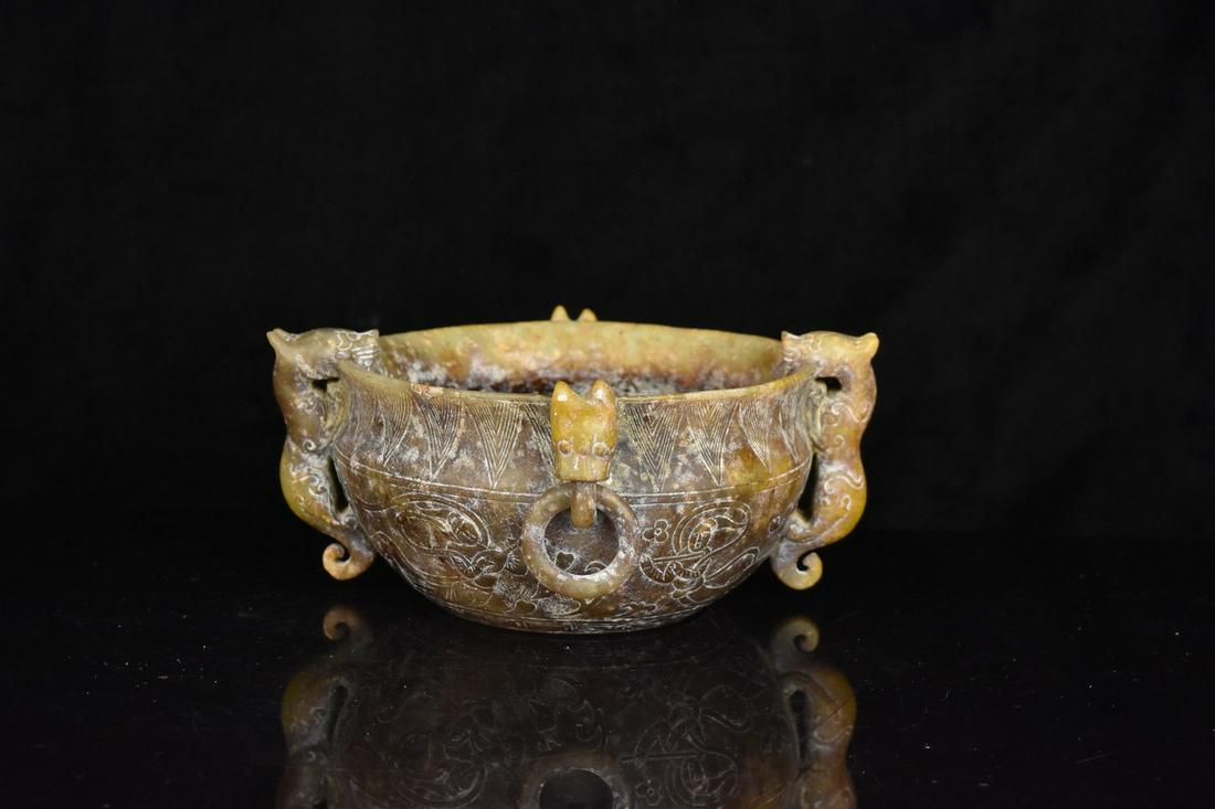 Chinese Carved Soapstone Bowl (1 of 11)