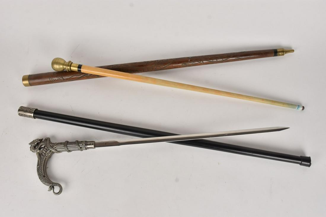 Cane Sword and Cane Billiards Cue (1 of 12)