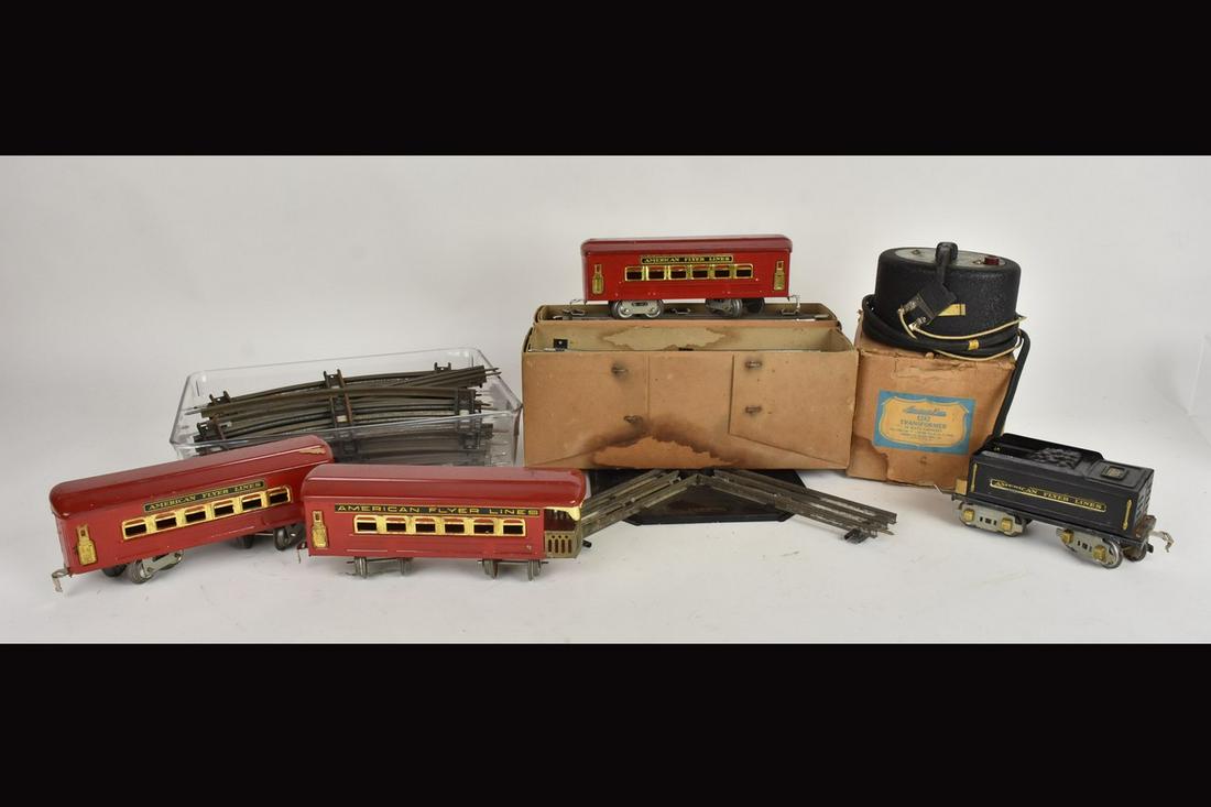 Prewar O-Gauge American Flyer Tin Litho Train Set (1 of 15)