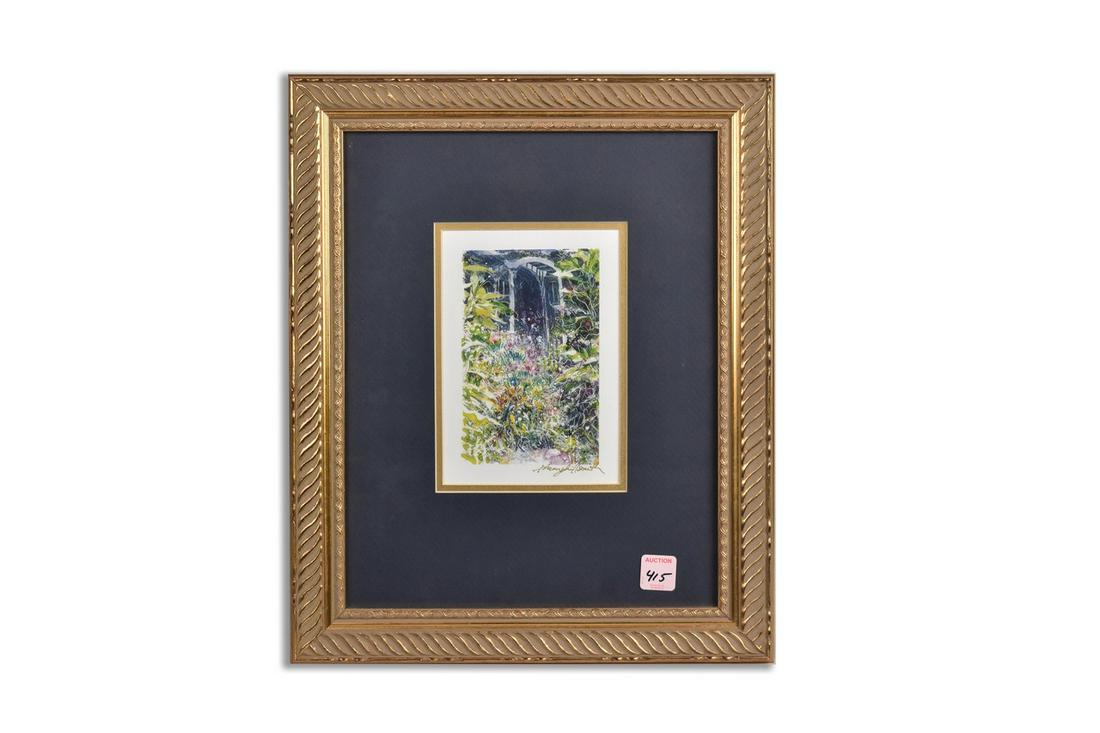 c.1999 J. Hemphill Smith Pairing "Canyon Trellis": Jody Hemphill Smith is a well-collected painter for 30+ years. Her bold colors and expressions light up rooms creating unique living spaces in homes from New York to California. She taught art for 1