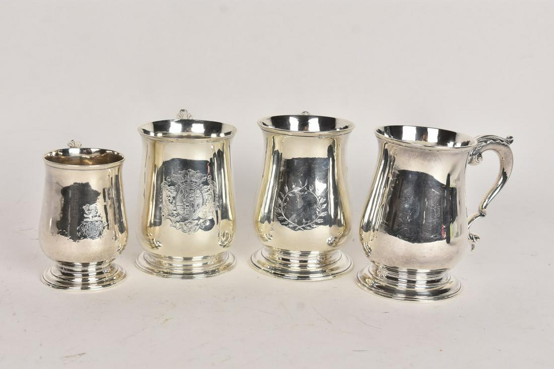 Antique British Sterling Tankards, 46.05 ozt (1 of 20)