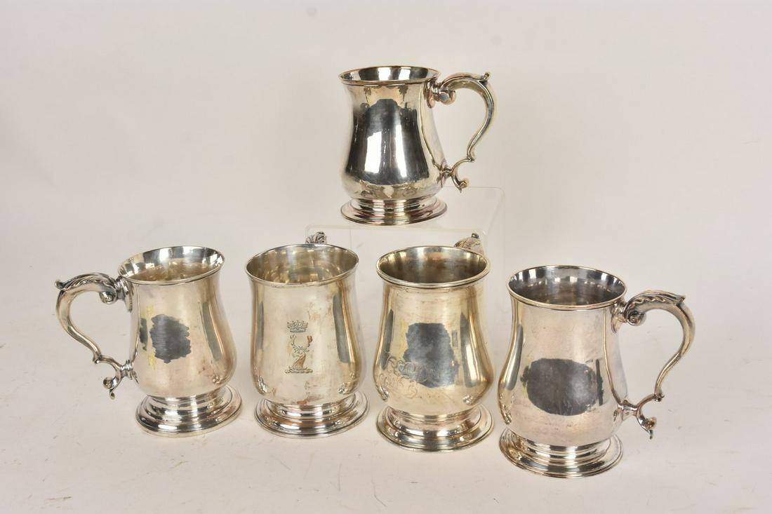 (5) Sterling Silver Tankards, 67.10 ozt (1 of 11)
