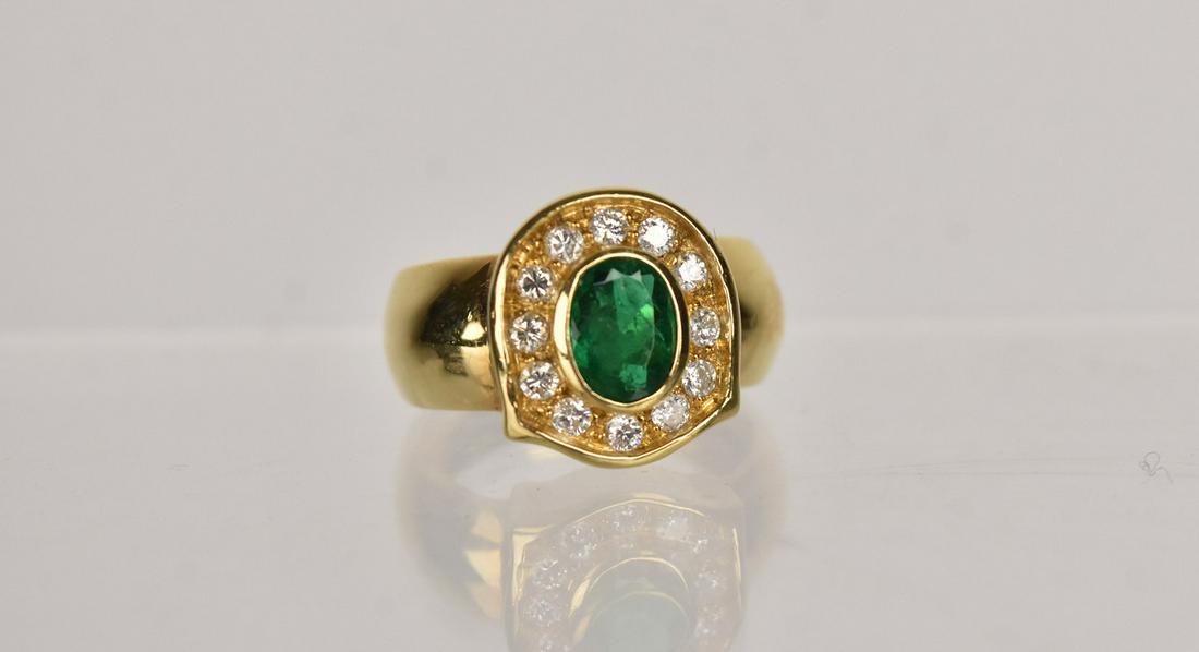 1ct Genuine Emerald 18K Gold Ring (1 of 6)
