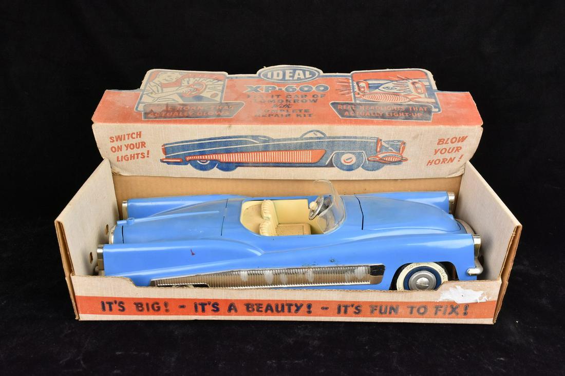 Ideal XP-600 Fix-It Car of Tomorrow in BOX: 1950's Ideal XP-600 Fix-It Car of Tomorrow in BOX . Box and car in great overal shape for age. Includes several accessories. Dirt, dashboard shows wear, box is in incredible condition. Please Note: Sc