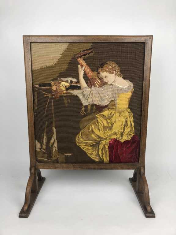 Vintage Needlepoint Tapestry, The Lute Player (1 of 6)
