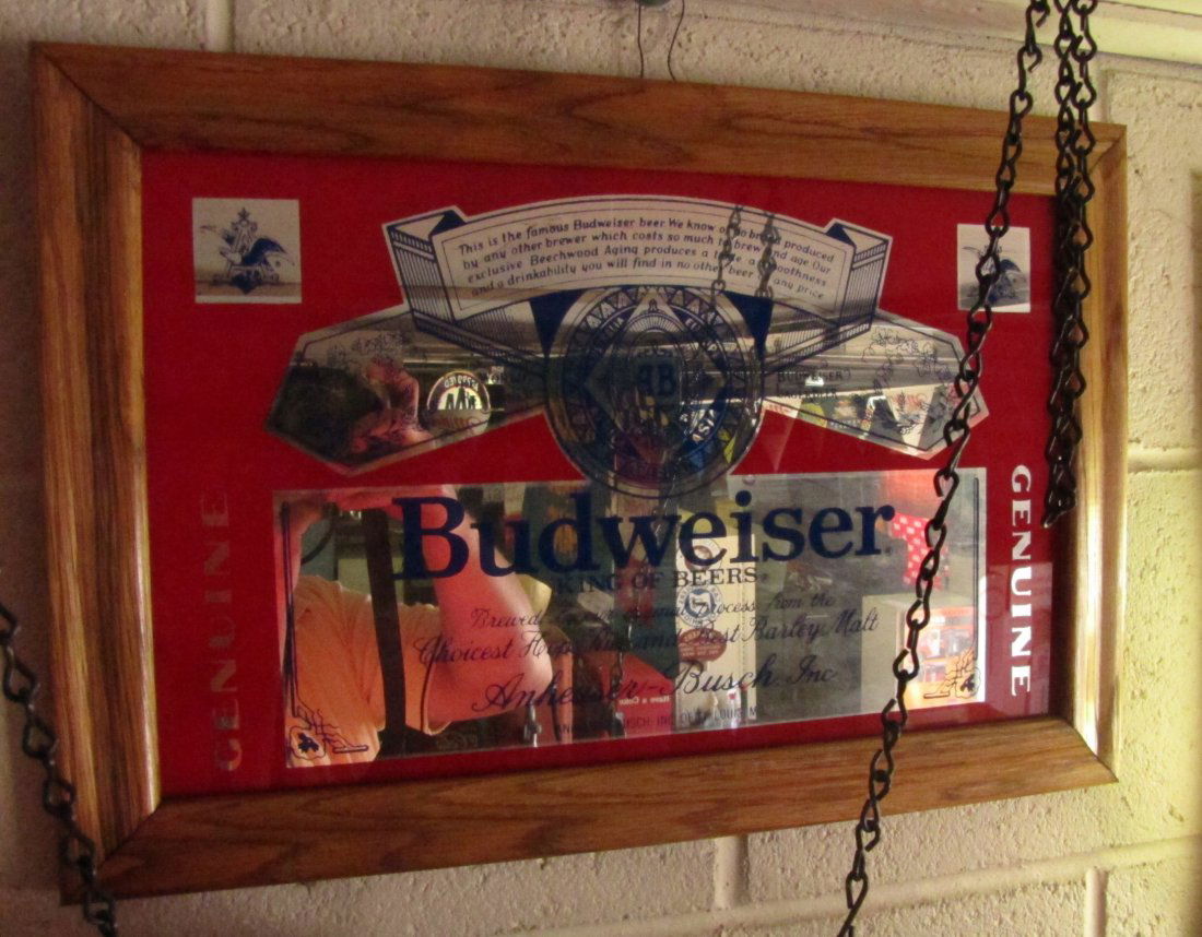43 Vintage Budweiser Bar Mirror