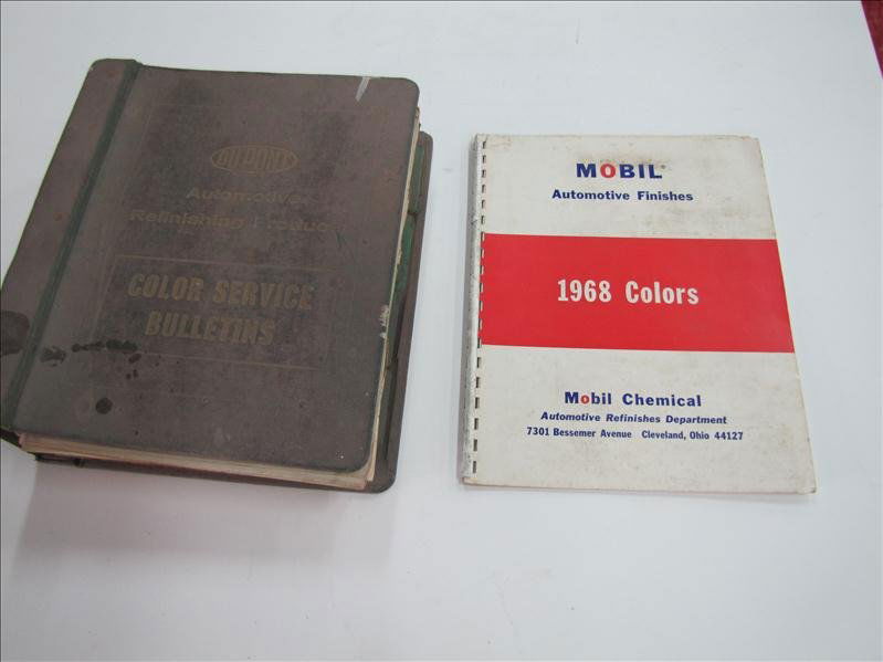 60's - 80's Dupont Mobil Auto Paint Books: 60's - 80's Dupont Mobil Auto Paint Books Mobil 1968 Automotive finishes book, soft cover, appears to be an add on insert, good condition. Dupont Automotive finishes large binder, paint charts from th