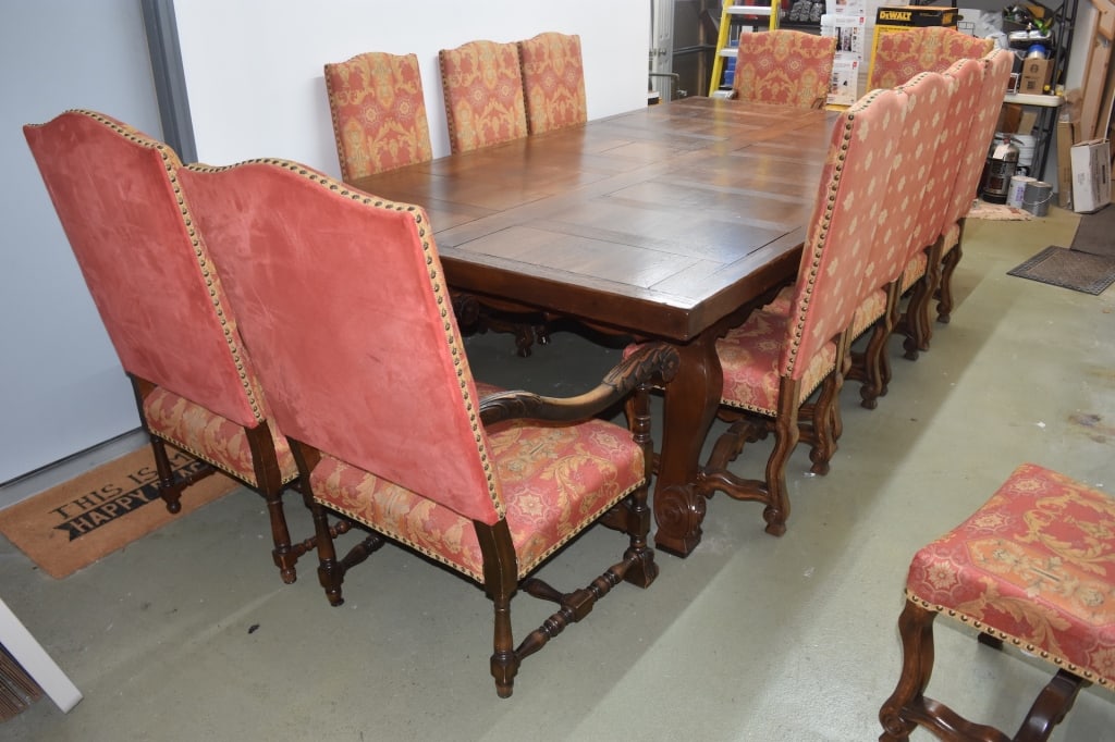 Antique Hand Hewn Dining Room Table & Chairs (1 of 20)