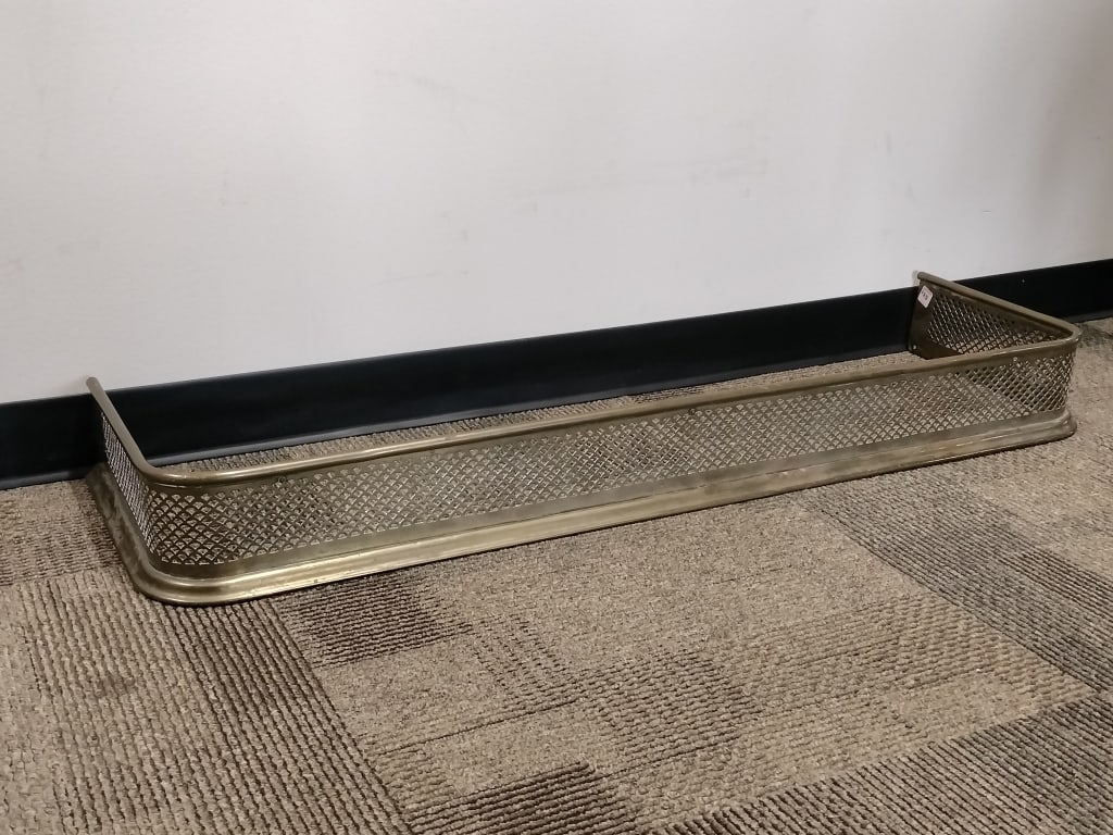 American Empire Solid Brass Fireplace Fender (1 of 5)