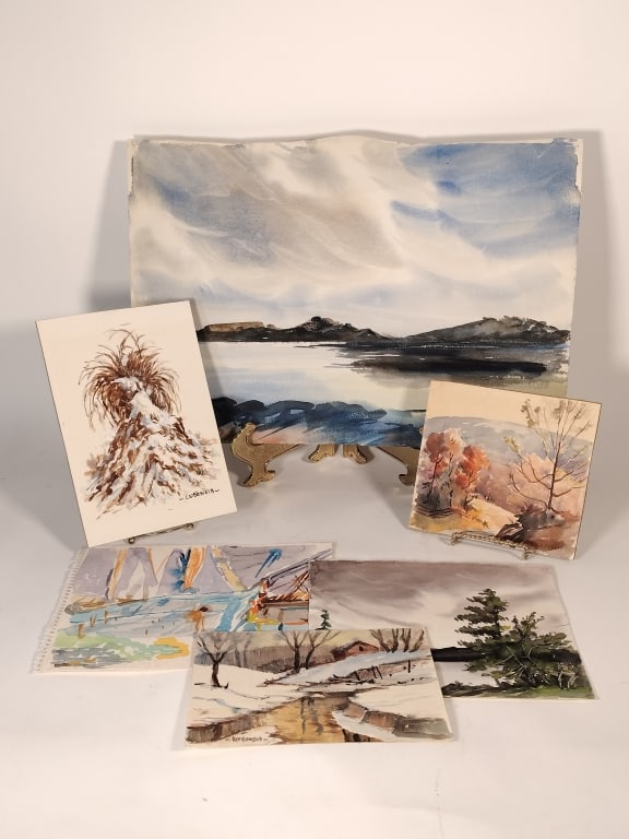 (6) Louis Bonsib Watercolor Paintings (1 of 7)
