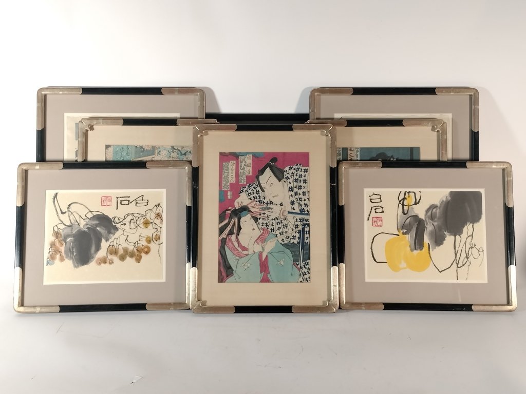 Eight Asian Themed Rice Paper Prints (1 of 18)