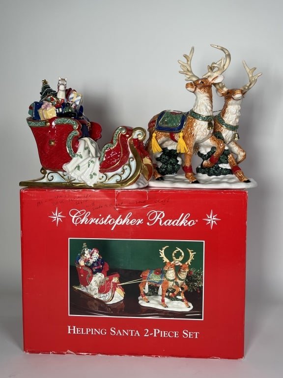 Christopher Radko Helping Santa Christmas Reindeer & Sleigh 2-pc Set (1 of 4)