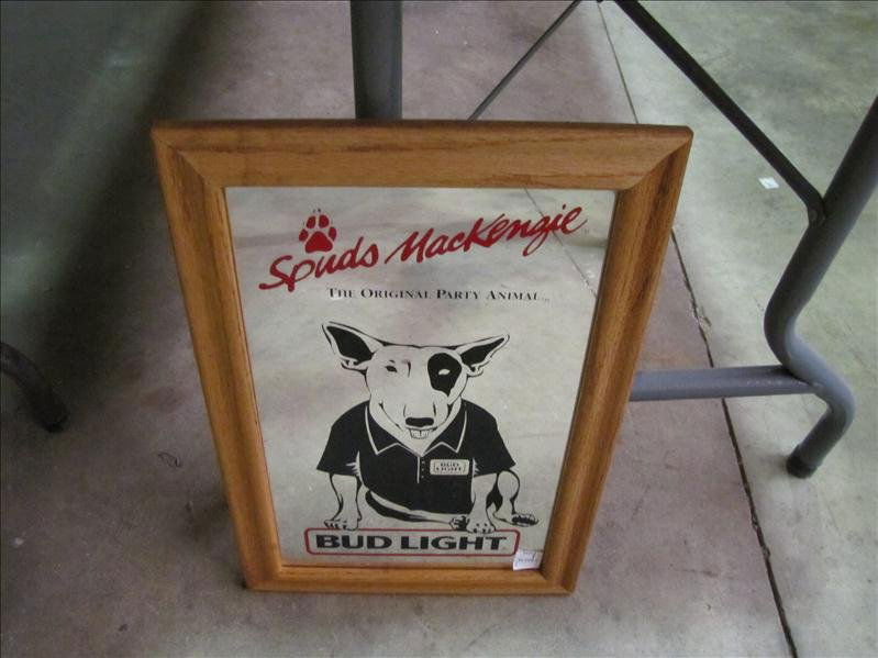 Bud Light "Spuds Mackenze" mirrored sign: The Original Party Animal" 12.5" x 18.5