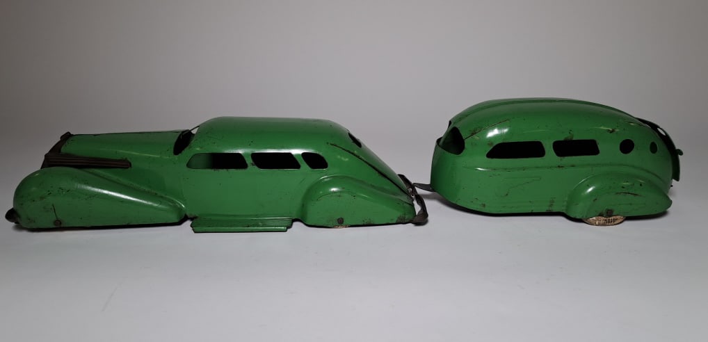 Early Pressed Steel Car & Trailer (1 of 8)