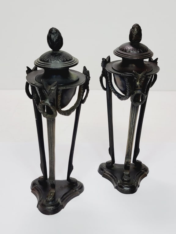 1880s PAIR of Egyptian Revival Goat-Headed Incense (1 of 8)