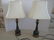61: Pair of Green Marble Base Table Lamps