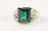 127: Men's 10K White Gold Emerald Ring