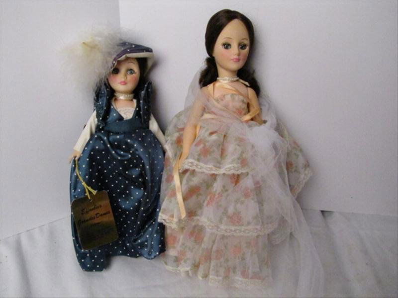 Pair of Effanbee Dolls: Pair of Effanbee Dolls One is named Catherine. The other is not named. The pair is in good condition.