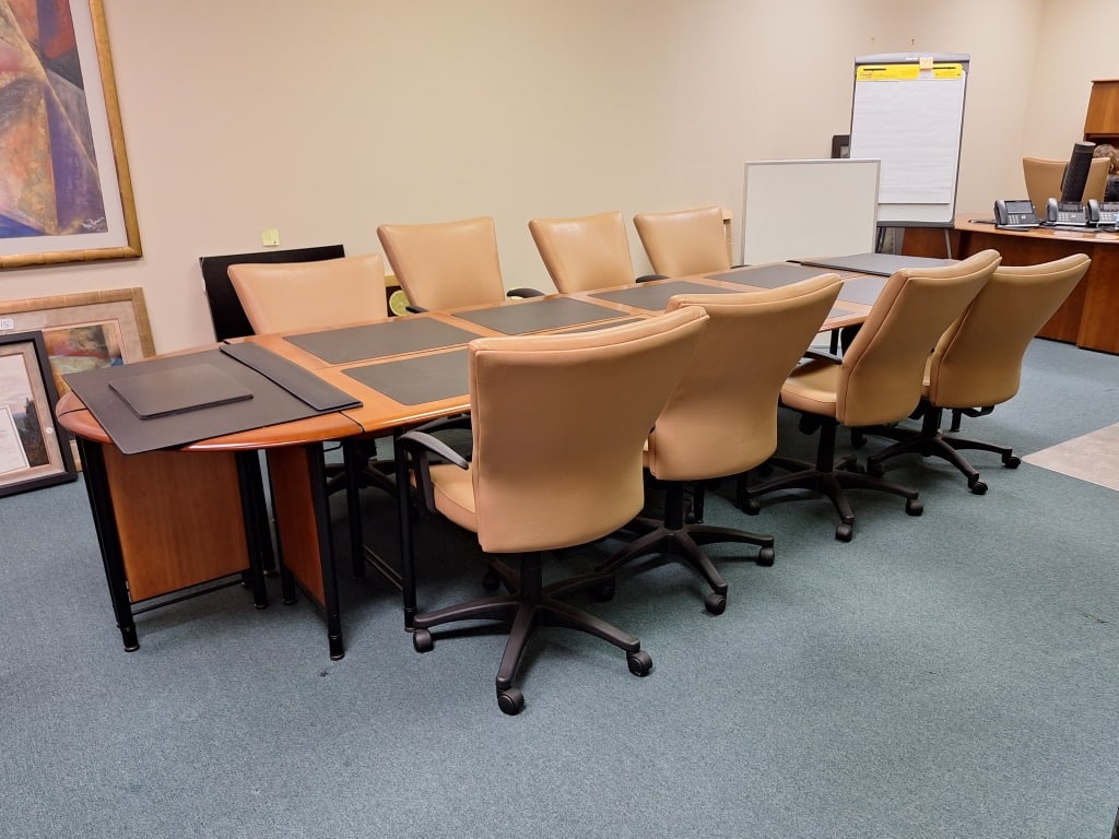 Conference Table, Chairs, Mounted Cabinet (1 of 11)