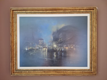 Glen Cooper Henshaw "Boston Night" Oil on Board