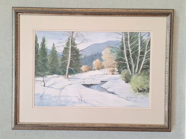 Louis Bonsib Winter Landscape Watercolor