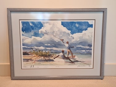 Chet Renson Sand Cay Fishing Lithograph