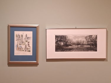 Isil Ozisik Watercolor, B&W Indiana Panarama